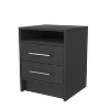 PAGED Nightstand Modern Side Table with 2 Storage Drawers and Open Shelf, Bedside Cabinet for Bedroom, Living Room - 3 of 4