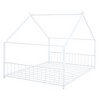 MAYEERTY Full Size Metal House Bed, Kids Bedroom, White - 3 of 4