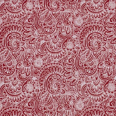 Red Cotton Paisley Pattern Rod Pocket Window Tiers