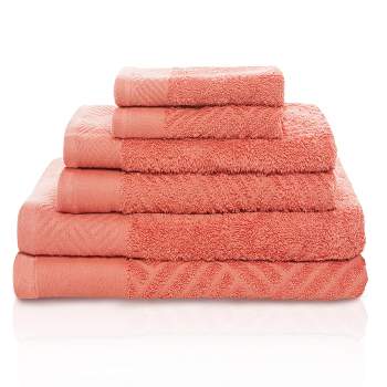 Basketweave Jacquard Cotton Modern Absorbent 6-Piece Towel Set by Blue Nile Mills