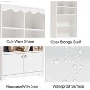 Homhougo 5 Tier Modern Bookcase with Doors, Brown Wood Bookcase Storage Organizer Shelf, 63 in Tall Display Storage Shelves, White - 4 of 4