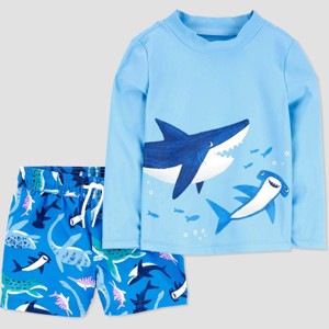 Carter's Just One You®️ Toddler Boys' Long Sleeve Rash Guard Set - 1 of 3