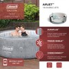 Coleman Sicily AirJet Large Round 5 to 7 Person Inflatable Hot Tub Portable Outdoor Spa with 180 AirJets and EnergySense Cover, Grey - 2 of 4