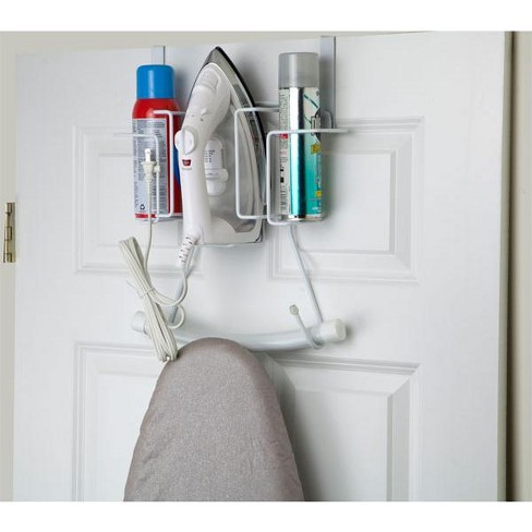 Ironing board discount and broom holder