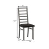 FONTOI 2 PCS Metal Dining Chair, High Back Armless Dining Chairs for Kitchen Bedroom Living Room, Gray, 18.5"*42.13"*15.6" - 3 of 4