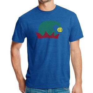 LA Pop Art Christmas Elf Hat - Men's Premium Blend Word Art T-Shirt - 1 of 4