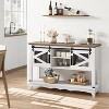 Farmhouse Entryway Table,Farmhouse Entryway Console Table with Sliding Barn Doors,Narrow Sofa Cabinet Storage for Living Room Hallway Entrance White - 4 of 4