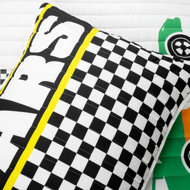 Kids' Racing Cars Reversible Oversized Quilt Bedding Set - Lush Décor, 6 of 14