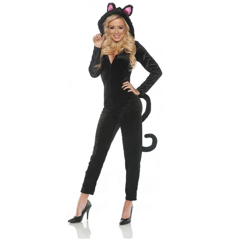 Underwraps Costumes Women's Black Cat Jumpsuit Costume, 1 of 2