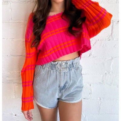 Women's Pop Stripe Sweater - day + moon