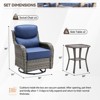 Outdoor Swivel Rocker Chair with 6 Inch Thick Cushion 2 in 1 Porch Glider Swivel Chair - Wicker Patio Furniture Patio Swivel Glider Seating - 3 of 4