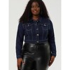 Agnes Orinda Women's Plus Size Cropped Long Sleeve Trendy Fashion Denim Jean Jackets - 3 of 4