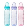 Evenflo Feeding Classic Tinted Plastic Standard Neck Bottles for Baby, Infant and Newborn, Pink/Lavender/Teal, 8 Ounce (Pack of 12)