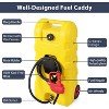 15 Gallon Rolling Fuel Caddy with 10ft Hose and Siphon Pump, Gas/Diesel Transfer Tank on Wheels for Cars Boats ATVs Mowers, Shut-Off Valves - 2 of 4