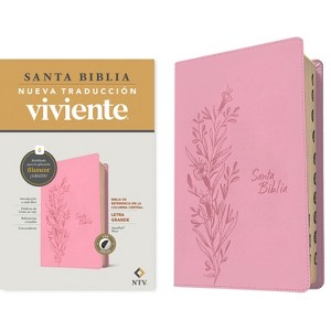 Biblia de Referencia En La Columna Central Ntv, Letra Grande Con Filament (Sentipiel, Rosa, Índice, Letra Roja) - (Leather Bound) - 1 of 1