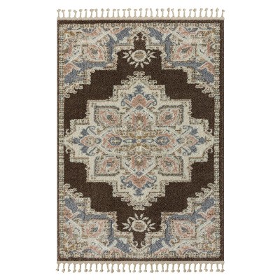 Luxe Weavers Medallion Southwestern Fringe Area Rug