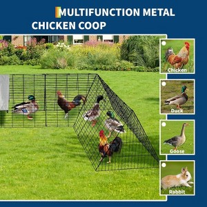 Coucheta Portable Outdoor Chicken Coop - Sturdy Metal Construction with Protective Cover & Tunnels for Hens, Ducks, Rabbits and Other Poultry - 1 of 4