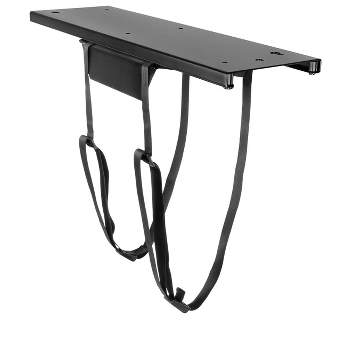 Mount-It! Under Desk CPU Mount with Adjustable Straps | Computer Tower Holder with Sliding Track and 360 Degree Swivel | 22 Lbs. Capacity | Black