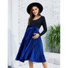 Maternity Dress Women's High Waist Floral Print Pleated Maxi Skirt Casual Flowy Swing A Line Long Skirts - 2 of 4