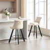 Sapphtopaz Swivel Bar Stools Set of 2, Upholstered Counter Dining Chairs with Nailhead and Back Pull Loop, High Chair for Kitchen, Living Room - 3 of 4