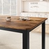 78.7 Inch Long Wooden Kitchen Dining Table for 6 with Sturdy Metal Frame & Rustic Brown Finish - Seats 6 Rectangular Counter for Dinner, Kitchen - 3 of 4