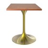 LeisureMod Verve 24" Sqaure Dining Table - Modern MDF Top with Brushed Gold Pedestal Base Accent Cafe Table for Kitchen, Home, and Cafes - 2 of 4