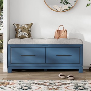 CAVINAS Modern Pull-Open Top Shoe Ottoman Bench with Removable Cushion,Rectangular Storage Bench for Entryway,Living Room - 1 of 4