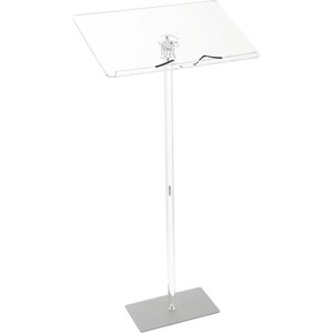 "47" Clear Acrylic Lectern Podium, Transparent Presentation Stand with Storage Shelf, for Wedding Ceremonies, Church, School & Business Events - 1 of 4
