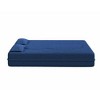 Akoasm 78 in. W Modern Convertible Teddy Fabric Foam-Filled Sofa with 2 Pillows For Bedroom & Living Room-Blue - 4 of 4