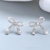Bow Earrings for Women Trendy Sparkly Rhinestone Stud Earrings Prom Wedding Party Dress Jewerly Gifts - 3 of 4