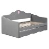 Twin Size Upholstered Daybed with Wave-Shaped Trundle - ModernLuxe - 4 of 4