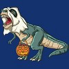 Women's Design By Humans Trex Ghost Costume Design Funny Halloween Dinosaur By Threadlets Racerback Tank Top - 2 of 3
