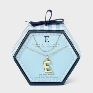 14K Gold Dipped Cubic Zirconia Duo Initial Multi-Strand Necklace - A New Day™ Gold - 1 of 4