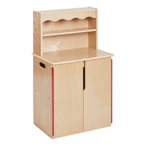 ECR4Kids Play Kitchen Storage Cupboard, Wooden Playset - 1 of 4