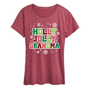 Women's - Instant Message - Holly Jolly Grandma Short Sleeve Graphic T-Shirt - 1 of 4