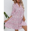 Womens Dress with Flutter Bell Sleeves V Neck Flowy Sundress Flounce Midi Tiered Dress Floral Summer Sundress - 3 of 4