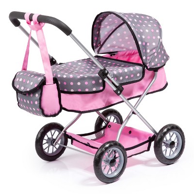 Smarty Pink and Gray Doll Pram Set with Accessories