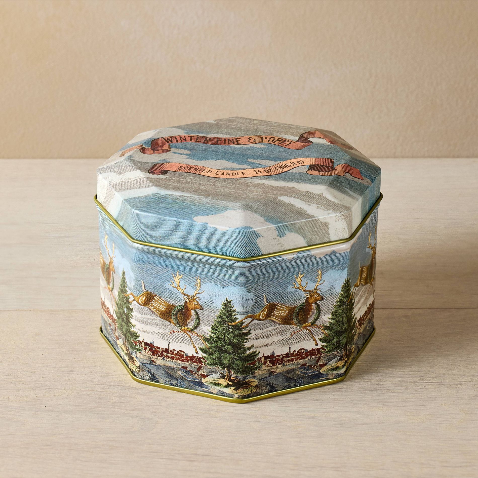 John Derian for Target 14oz Lidded Tin 3-Wick Scented Candle Winter Pine and Poppy