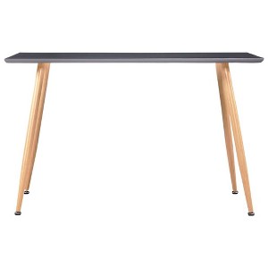 vidaXL Modern Scandinavian Design Dining Table - Gray and Oak, MDF Tabletop and Steel Legs, 47.2"x23.6"x29.1", Seats 6 - 1 of 4