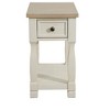 DOMETOUR Light Brown MDF Top and White Oak Drawer Living Room Side Table - 2 of 4