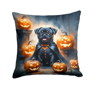 Tramull Halloween Throw Pillow, 14x14 Inch Machine Washable Indoor Outdoor Decorative Pet Theme Pillow - 1 of 4