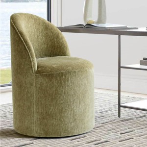 Best Home Office Chair with Wheels Chenille Barrel Upholstered Office Chair Armless for Home Office,Living Room-Tanpinhause - 1 of 4