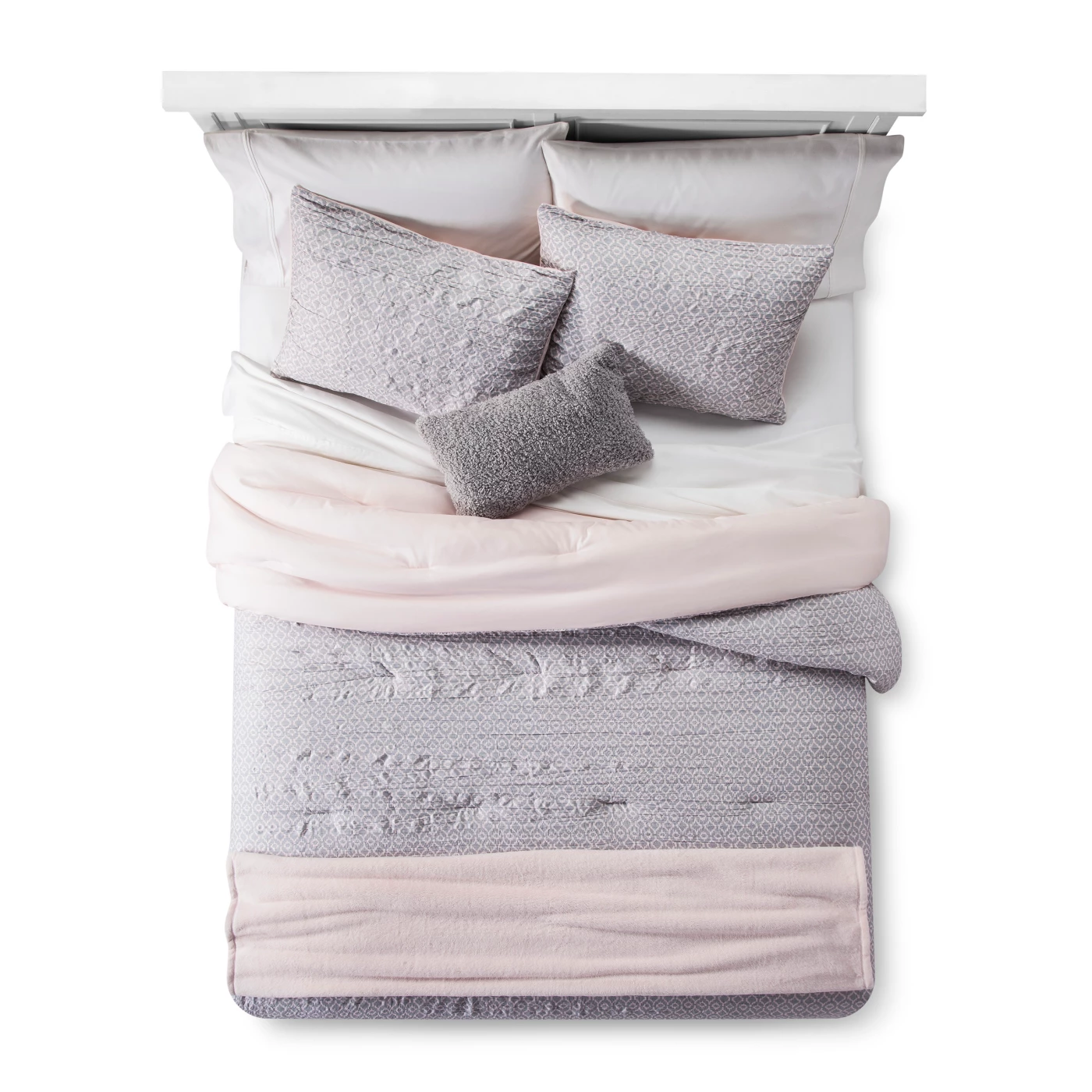 Blush Geo Lattice Comforter Set - Room Essentials™ - image 1 of 4