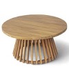 31.5" Round Outdoor Coffee Table with Sturdy Base, Small Patio Furniture, High-Quality Acacia Wood Table for Deck or Backyard–The Pop Home - 3 of 4