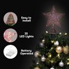 Joyfy Christmas Tree Topper, 8 inch Glitter Pink/Gold Star Christmas Tree Topper Decorations Indoor for Home Holiday Xmas Party - 3 of 4