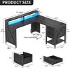 60Inch L Shaped Desk With Charging Station And File Drawer Modern Wood Computer Desk Game Desk Furniture For Home - 3 of 4