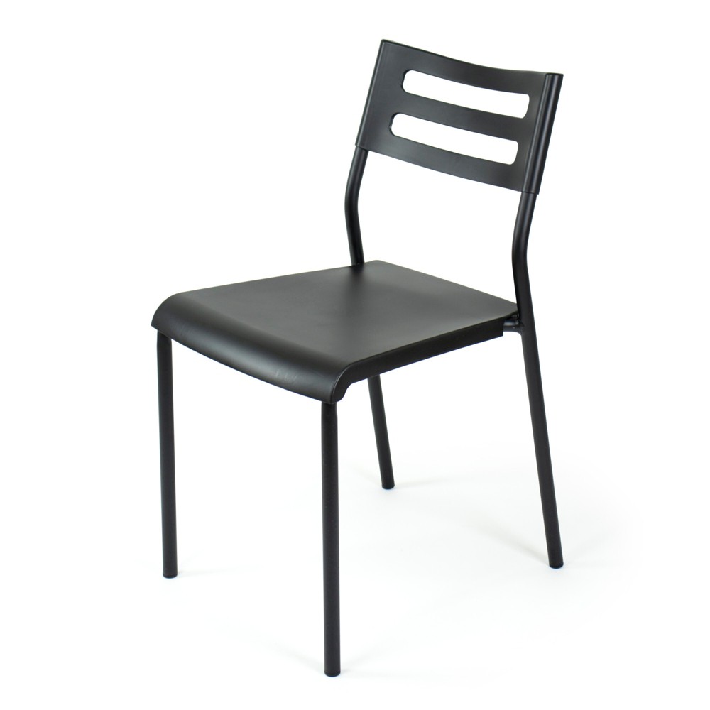 Humble Crew Desk/Writing Chair Black : Mid-Century Modern, Armless, Stackable, for Ages 3+