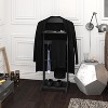 Portable Wooden Clothes Rack, 5-in-1 Suit Valet Stand with Shoe Shelf, Coat Hanger & Top Tray, 47.24" Tall, Black - 3 of 4