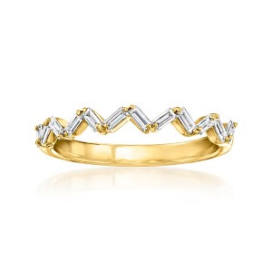 Pure Collection by Ross-Simons 0.35 ct. t.w. Baguette Lab-Grown Diamond Zigzag Ring in 18kt Gold Vermeil - 1 of 4