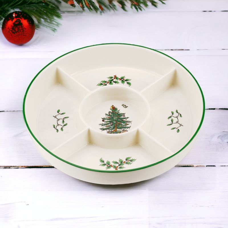 Spode Christmas Tree 5-Section Hors D'oeuvres Low Platter, 10 inch, 4 of 6